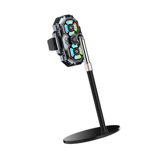 Handy-Lüfter mit Ständer für Game-Stummschaltung, Halbleiter-Kühlkörper, Rückenklammer, doppelter Kühlventilator, 3 Gänge, verstellbar von alloneslife