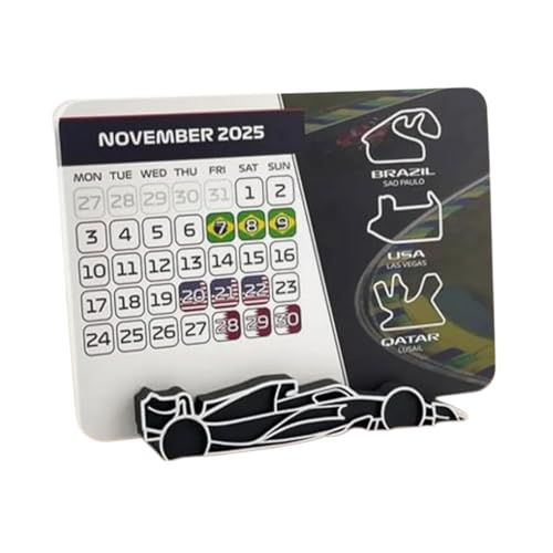 Race Guide Kalender mit Halter Ständer 2025 Tischkalender mit Veranstaltungsterminen Büro Schreibtischkalender zur Planung Terminplanung von alloneslife