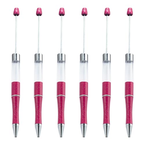 alloneslife Perlenstifte, glattes Schreiben, 1,0 mm, Perlenstift, Schreibwarenstift für Schule, Büro (tiefes Rosarot), 6 Stück von alloneslife