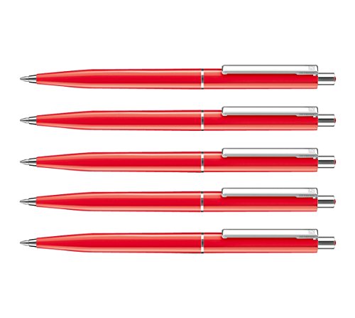 allpremio 25 Stück Kugelschreiber Rot Qualität – Mine ROT Strichstärke M – dokumentenecht nach ISO 12757-2 – Sparpack Druckkugelschreiber mit Metall Clip nachfüllbar von allpremio