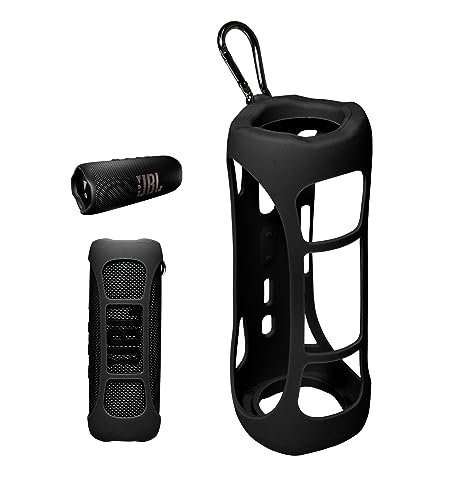Alltravel Silikon-Schutzhülle für JBL Flip 6 tragbaren Bluetooth-Lautsprecher von Alltravel, tragbare Vollschutzlösung, individuelle Hülle mit Farb- und Formanpassung (schwarz), SP18 von alltravel