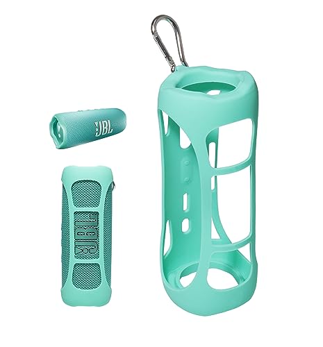 alltravel Silikon-Schutzhülle für JBL Flip 6 tragbaren Bluetooth-Lautsprecher von tragbare Vollschutzlösung, individuelle Hülle mit Farb- und Formabstimmung (Mint) von alltravel