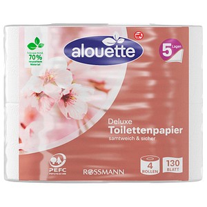 alouette Toilettenpapier Deluxe 5-lagig, 4 Rollen alouette Toilettenpapier Deluxe 5-lagig, 4 Rollen von alouette