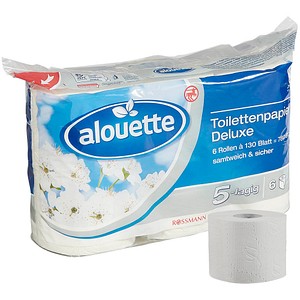 alouette Toilettenpapier Deluxe 5-lagig, 6 Rollen von alouette