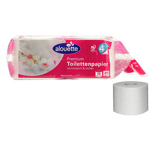 alouette Toilettenpapier Premium 4-lagig, 10 Rollen von alouette