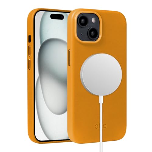 alto Magnetische Ledertasche entworfen für iPhone 15, CLOP Serie Drop Protective Premium Handmade Italian Leather Phone Case (Caramel Brown) von alto
