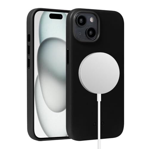 alto Magnetische Ledertasche entworfen für iPhone 15, CLOP Serie Drop Protective Premium Handmade Italian Leather Phone Case (Raven Black) von alto