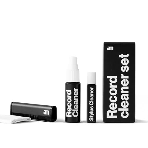 am Vinyl Cleaner Set, Schallplatten Reinigung und Pflege Kit, 3-in-1 LP Platten Reinigungsset mit Reinigungsspray, Antistatik Kohlefaserbürste und Nadelbürste, Klangqualität, erhöhte Langlebigkeit von am