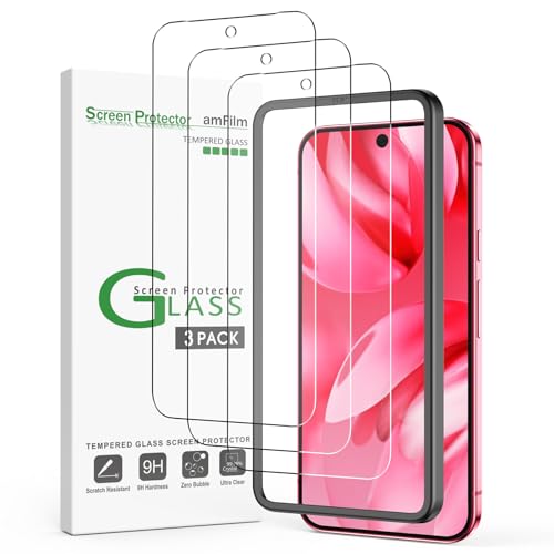 amFilm 3 Stück Displayschutzfolie aus Gehärtetem Glas Kompatibel mit Google Pixel 9a von amFilm