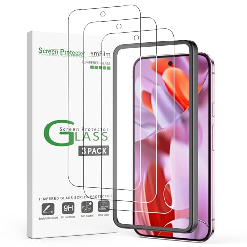 amFilm 3 Stück Displayschutzfolie aus Gehärtetem Glas Kompatibel mit Google Pixel 9 Pro XL von amFilm
