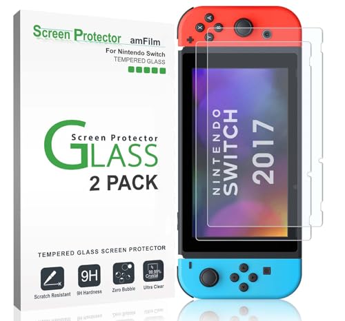 amFilm Displayschutzfolie aus gehärtetem Glas für Nintendo Switch 2017, 2 Stück amFilm Displayschutzfolie aus gehärtetem Glas für Nintendo Switch 2017, 2 Stück von amFilm