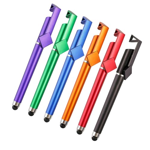 Multifunktionaler Tablet-Stift, Touchscreen-Stift mit Kugelschreiber, Handy-Ständer für Tablet, Handy, 12 Stück von amangul