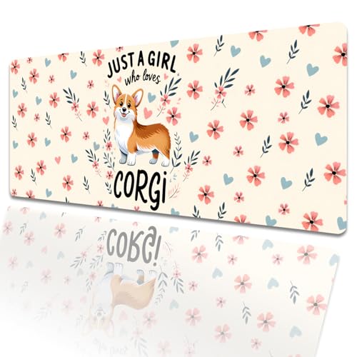 amepay Corgi Gaming-Mauspad, 80 x 30 cm, "Just a Girl Who Loves Corgis", große erweiterte Schreibtischunterlage mit rutschfester Gummiunterseite, großes Mauspad für Laptop, Computer, PC, Gamer, Büro amepay Corgi Gaming-Mauspad, 80 x 30 cm, "Just a Girl Who Loves Corgis", große erweiterte Schreibtischunterlage mit rutschfester Gummiunterseite, großes Mauspad für Laptop, Computer, PC, Gamer, Büro von amepay