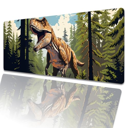 amepay Dinosaurier-Gaming-Mauspad, 80 x 30 cm, Jurasssic Tyrannosaurus Dino, große erweiterte Schreibtischunterlage mit rutschfester Gummiunterseite, großes Mauspad für Laptop, Computer, Gamer, Büro amepay Dinosaurier-Gaming-Mauspad, 80 x 30 cm, Jurasssic Tyrannosaurus Dino, große erweiterte Schreibtischunterlage mit rutschfester Gummiunterseite, großes Mauspad für Laptop, Computer, Gamer, Büro von amepay