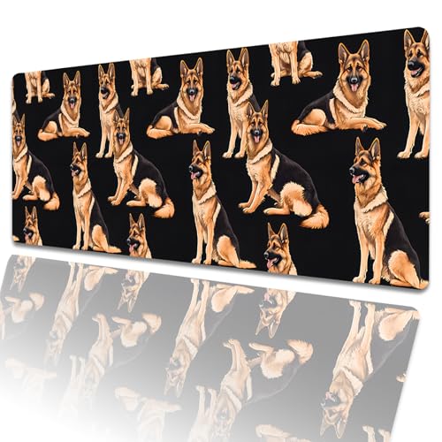 amepay Gaming-Mauspad, Motiv: Deutscher Schäferhund, 80 x 30 cm, großer treuer Welpe, groß, erweiterte Schreibtischunterlage mit rutschfester Gummiunterseite, großes Mauspad für Laptop, Computer, PC amepay Gaming-Mauspad, Motiv: Deutscher Schäferhund, 80 x 30 cm, großer treuer Welpe, groß, erweiterte Schreibtischunterlage mit rutschfester Gummiunterseite, großes Mauspad für Laptop, Computer, PC von amepay