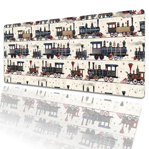 amepay Gaming-Mauspad im Vintage-Stil, Dampfzug, 80 x 30 cm, nostalgische Lokomotive, Retro, große erweiterte Schreibtischunterlage mit rutschfester Gummiunterseite, großes Mauspad für Laptop, Gamer amepay Gaming-Mauspad im Vintage-Stil, Dampfzug, 80 x 30 cm, nostalgische Lokomotive, Retro, große erweiterte Schreibtischunterlage mit rutschfester Gummiunterseite, großes Mauspad für Laptop, Gamer von amepay