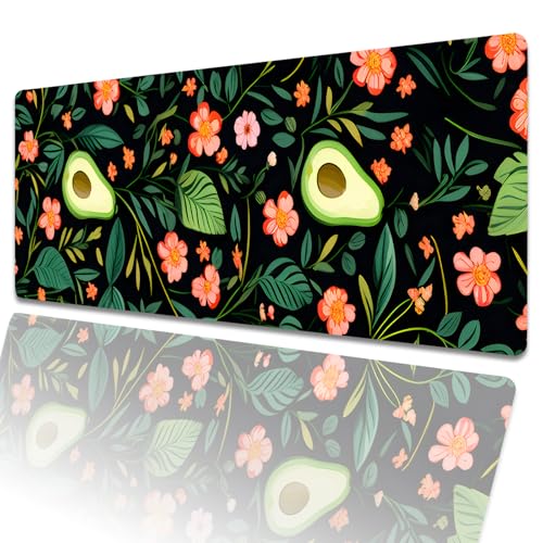 amepay Gaming-Mauspad mit Avocado-Blume, 80 x 30 cm, Cartoon-Obst, große erweiterte Schreibtischunterlage mit rutschfester Gummiunterseite, großes Mauspad für Laptop, Computer, PC, für Gamer, Büro amepay Gaming-Mauspad mit Avocado-Blume, 80 x 30 cm, Cartoon-Obst, große erweiterte Schreibtischunterlage mit rutschfester Gummiunterseite, großes Mauspad für Laptop, Computer, PC, für Gamer, Büro von amepay