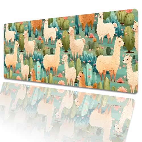amepay Gaming-Mauspad mit Kaktus-Llama, 80 x 30 cm, große erweiterte Schreibtischunterlage mit rutschfester Gummiunterseite, grünes großes Mauspad für Laptop, Computer, PC, für Gamer, Büro amepay Gaming-Mauspad mit Kaktus-Llama, 80 x 30 cm, große erweiterte Schreibtischunterlage mit rutschfester Gummiunterseite, grünes großes Mauspad für Laptop, Computer, PC, für Gamer, Büro von amepay
