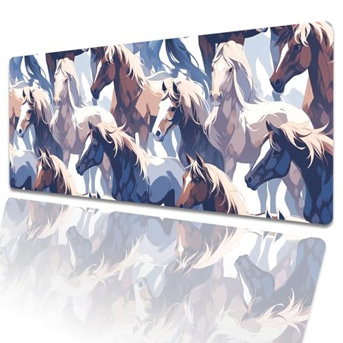amepay Gaming-Mauspad mit Pferde-Motiv, 80 x 30 cm, Tierdruck, große erweiterte Schreibtischunterlage mit rutschfester Gummiunterseite, lila-braun, großes Mauspad für Laptop, Computer, PC, für Gamer amepay Gaming-Mauspad mit Pferde-Motiv, 80 x 30 cm, Tierdruck, große erweiterte Schreibtischunterlage mit rutschfester Gummiunterseite, lila-braun, großes Mauspad für Laptop, Computer, PC, für Gamer von amepay