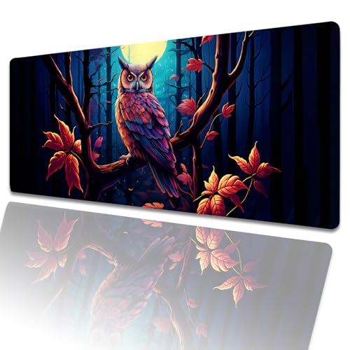 amepay Gaming-Mauspad mit Retro-Eule, 80 x 30 cm, Mond, Vogel, groß, verlängerte Schreibtischunterlage mit rutschfester Gummiunterseite, Vintage-Mauspad für Laptop, Computer, PC, für Gamer, Büro amepay Gaming-Mauspad mit Retro-Eule, 80 x 30 cm, Mond, Vogel, groß, verlängerte Schreibtischunterlage mit rutschfester Gummiunterseite, Vintage-Mauspad für Laptop, Computer, PC, für Gamer, Büro von amepay
