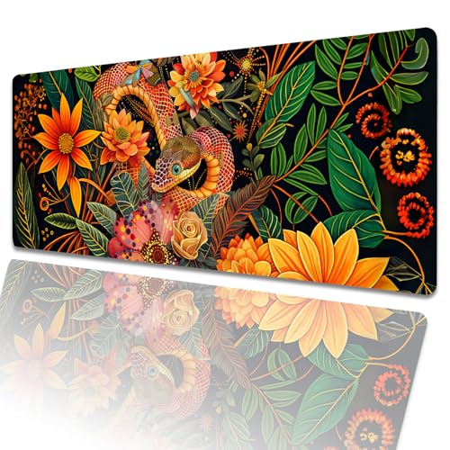 amepay Gaming-Mauspad mit Schlangenblüte, 80 x 30 cm, buntes Pflanzen-Blumenmuster, große erweiterte Schreibtischunterlage mit rutschfester Gummiunterseite, großes Mauspad für Laptop, Computer, PC amepay Gaming-Mauspad mit Schlangenblüte, 80 x 30 cm, buntes Pflanzen-Blumenmuster, große erweiterte Schreibtischunterlage mit rutschfester Gummiunterseite, großes Mauspad für Laptop, Computer, PC von amepay