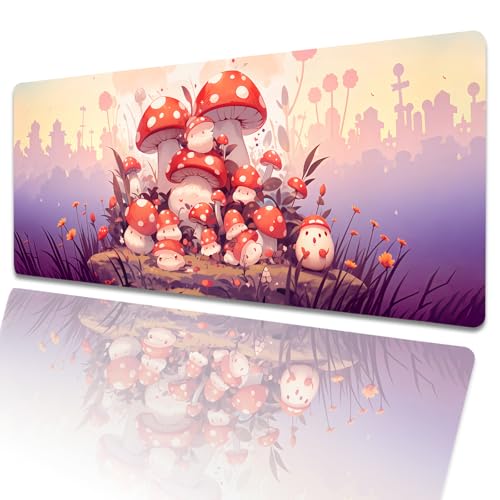amepay Gaming-Mauspad mit buntem Pilz, 80 x 30 cm, niedliches Cartoon-Design, große erweiterte Schreibtischunterlage mit rutschfester Gummiunterseite, großes Mauspad für Laptop, Computer, PC, für amepay Gaming-Mauspad mit buntem Pilz, 80 x 30 cm, niedliches Cartoon-Design, große erweiterte Schreibtischunterlage mit rutschfester Gummiunterseite, großes Mauspad für Laptop, Computer, PC, für von amepay