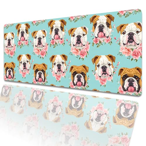 amepay Gaming-Mauspad mit englischer Bulldogge, 80 x 30 cm, niedlicher Welpe, große erweiterte Schreibtischunterlage mit rutschfester Gummiunterseite, großes Hunde-Mauspad für Laptop, Computer, PC amepay Gaming-Mauspad mit englischer Bulldogge, 80 x 30 cm, niedlicher Welpe, große erweiterte Schreibtischunterlage mit rutschfester Gummiunterseite, großes Hunde-Mauspad für Laptop, Computer, PC von amepay