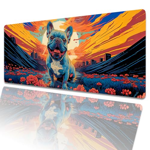 amepay Gaming-Mauspad mit französischer Bulldogge, 80 x 30 cm, cooler Hund, große erweiterte Schreibtischunterlage mit rutschfester Gummiunterseite, Welpe, großes Mauspad für Laptop, Computer, PC, für amepay Gaming-Mauspad mit französischer Bulldogge, 80 x 30 cm, cooler Hund, große erweiterte Schreibtischunterlage mit rutschfester Gummiunterseite, Welpe, großes Mauspad für Laptop, Computer, PC, für von amepay