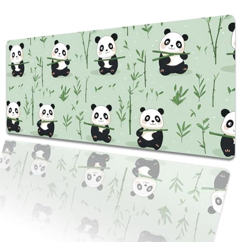 amepay Gaming-Mauspad mit niedlichem Pandas-Design, 80 x 30 cm, Cartoon-Motiv, groß, verlängerte Schreibtischunterlage mit rutschfester Gummiunterseite, grünes großes Mauspad für Laptop, Computer, PC amepay Gaming-Mauspad mit niedlichem Pandas-Design, 80 x 30 cm, Cartoon-Motiv, groß, verlängerte Schreibtischunterlage mit rutschfester Gummiunterseite, grünes großes Mauspad für Laptop, Computer, PC von amepay