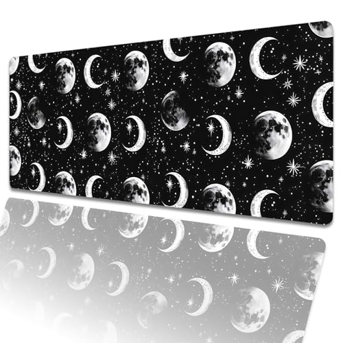 amepay Moon Phases Gaming-Mauspad, 80 x 30 cm, Himmelsraum, große erweiterte Schreibtischunterlage mit rutschfester Gummiunterseite, schwarzes großes Mauspad für Laptop, Computer, PC, für Gamer, Büro amepay Moon Phases Gaming-Mauspad, 80 x 30 cm, Himmelsraum, große erweiterte Schreibtischunterlage mit rutschfester Gummiunterseite, schwarzes großes Mauspad für Laptop, Computer, PC, für Gamer, Büro von amepay