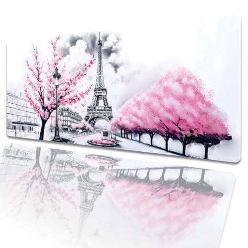 amepay Paris Gaming-Mauspad, 80 x 30 cm, Pariser Eiffelturm, große erweiterte Schreibtischunterlage mit rutschfester Gummiunterseite, rosa großes Mauspad für Laptop, Computer, PC, für Gamer, Büro amepay Paris Gaming-Mauspad, 80 x 30 cm, Pariser Eiffelturm, große erweiterte Schreibtischunterlage mit rutschfester Gummiunterseite, rosa großes Mauspad für Laptop, Computer, PC, für Gamer, Büro von amepay