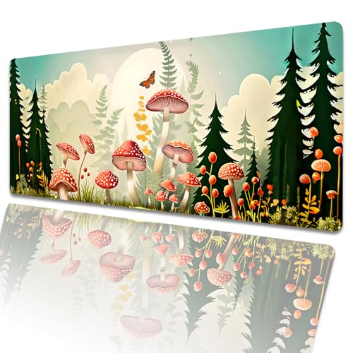 amepay Pilz-Gaming-Mauspad, 80 x 30 cm, Shroom große, erweiterte Schreibtischunterlage mit rutschfester Gummiunterseite, großes Mauspad für Laptop, Computer, PC, für Gamer, Büro, Heimdekoration amepay Pilz-Gaming-Mauspad, 80 x 30 cm, Shroom große, erweiterte Schreibtischunterlage mit rutschfester Gummiunterseite, großes Mauspad für Laptop, Computer, PC, für Gamer, Büro, Heimdekoration von amepay