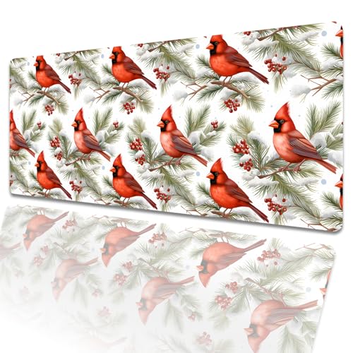 amepay Red Cardinal Gaming-Mauspad, 80 x 30 cm, verschneiter Zweig, große erweiterte Schreibtischunterlage mit rutschfester Gummiunterseite, großes Mauspad für Laptop, Computer, PC, Gamer, Büro amepay Red Cardinal Gaming-Mauspad, 80 x 30 cm, verschneiter Zweig, große erweiterte Schreibtischunterlage mit rutschfester Gummiunterseite, großes Mauspad für Laptop, Computer, PC, Gamer, Büro von amepay