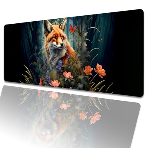 amepay Retro Fox Gaming-Mauspad, 80 x 30 cm, Waldblume, große erweiterte Schreibtischunterlage mit rutschfester Gummiunterseite, Schmetterlingsmauspad für Laptop, Computer, PC, für Gamer, Büro amepay Retro Fox Gaming-Mauspad, 80 x 30 cm, Waldblume, große erweiterte Schreibtischunterlage mit rutschfester Gummiunterseite, Schmetterlingsmauspad für Laptop, Computer, PC, für Gamer, Büro von amepay