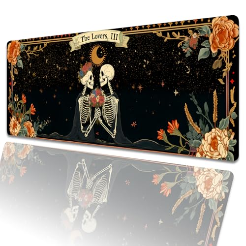 amepay The Lovers Tarot-Skelett-Gaming-Mauspad, 80 x 30 cm, gotische, romantische große erweiterte Schreibtischunterlage mit rutschfester Gummiunterseite, großes Mauspad für Computer, PC, Gamer, Büro amepay The Lovers Tarot-Skelett-Gaming-Mauspad, 80 x 30 cm, gotische, romantische große erweiterte Schreibtischunterlage mit rutschfester Gummiunterseite, großes Mauspad für Computer, PC, Gamer, Büro von amepay
