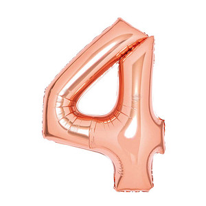 amscan® Folienballon Medium, Zahl 4 rosé, 1 St. von amscan®