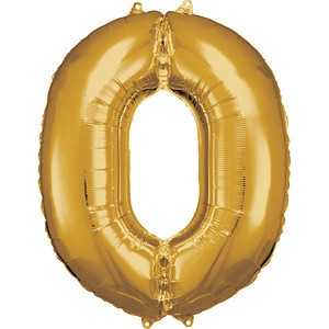 amscan® Folienballon Zahl 0 gold, 1 St. von amscan®
