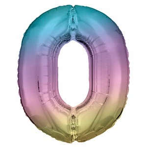 amscan® Folienballon Zahl 0 regenbogen, 1 St. von amscan®