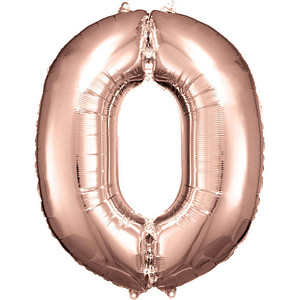 amscan® Folienballon Zahl 0 rosé, 1 St. von amscan®