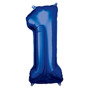 amscan® Folienballon Zahl 1 blau, 1 St. von amscan®