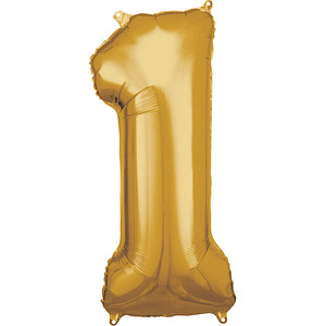 amscan® Folienballon Zahl 1 gold, 1 St. von amscan®