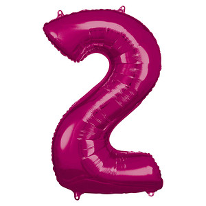 amscan® Folienballon Zahl 2 pink, 1 St. von amscan®
