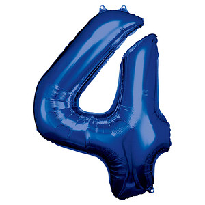 amscan® Folienballon Zahl 4 blau, 1 St. von amscan®