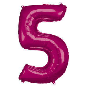 amscan® Folienballon Zahl 5 pink, 1 St. von amscan®