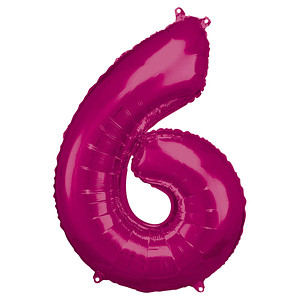 amscan® Folienballon Zahl 6 pink, 1 St. von amscan®