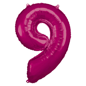 amscan® Folienballon Zahl 9 pink, 1 St. von amscan®