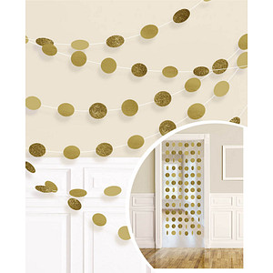 amscan® Hängegirlanden Glitzer gold 6 St. von amscan®