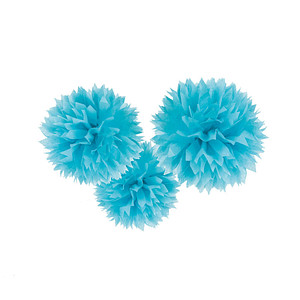 amscan® Pompons blau Fluffy 3 St. von amscan®