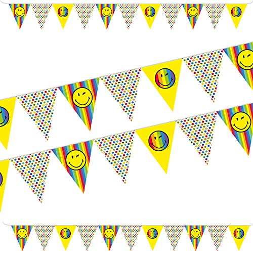 3,3m Wimpelkette * Smiley World 2 * aus Papier als Deko für Kindergeburtstag und Party | Girlande Banner Emojis Comic Smily Kinder Geburtstag von amscan