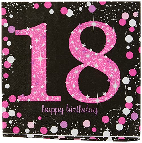 Adult Pink Celebration 18th Birthday Luncheon Napkins von amscan